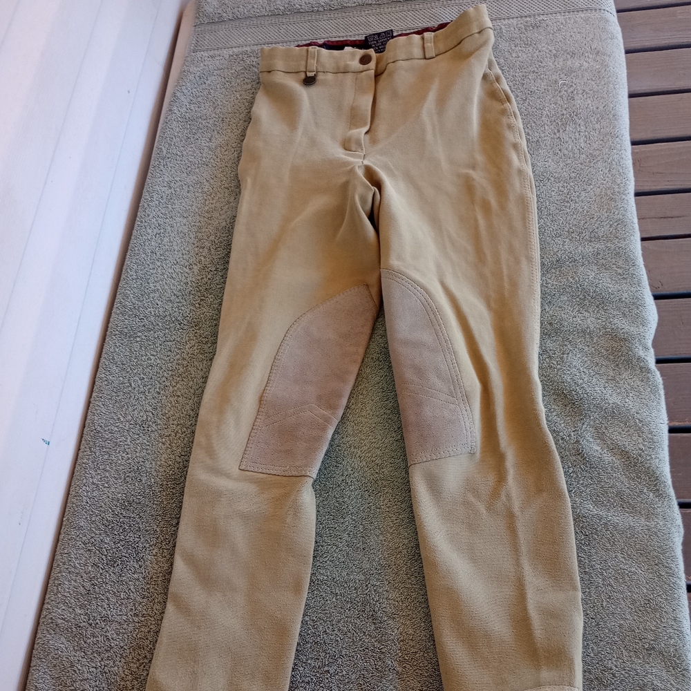 ON COURSE Cotton Naturals Side Zip Breeches Knee Pads 26R
